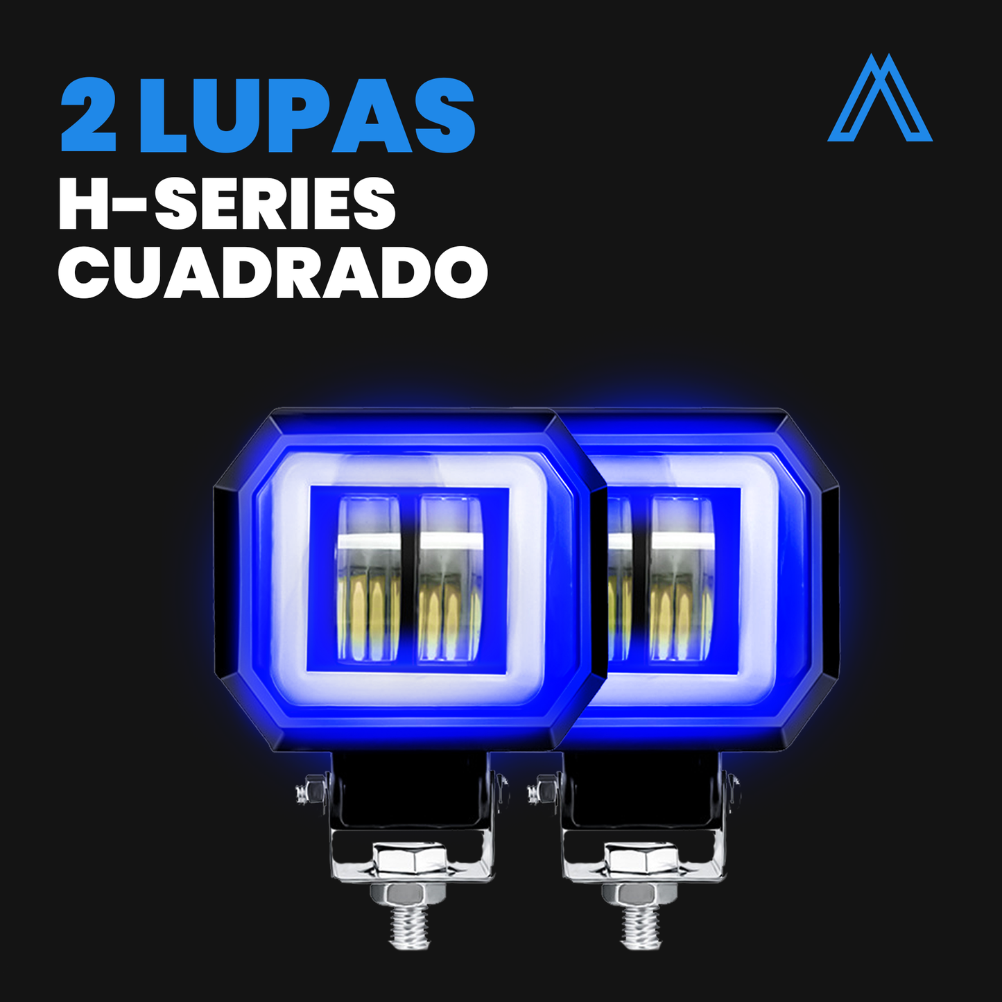 Kit de Faros Auxiliar 2 Lupas Cuadrado H-Series