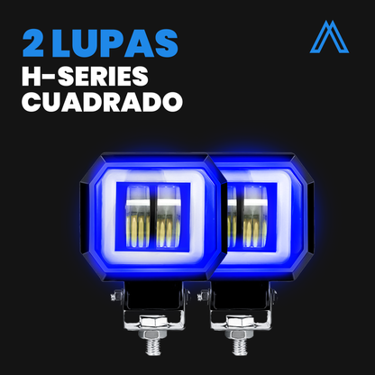 Kit de Faros Auxiliar 2 Lupas Cuadrado H-Series