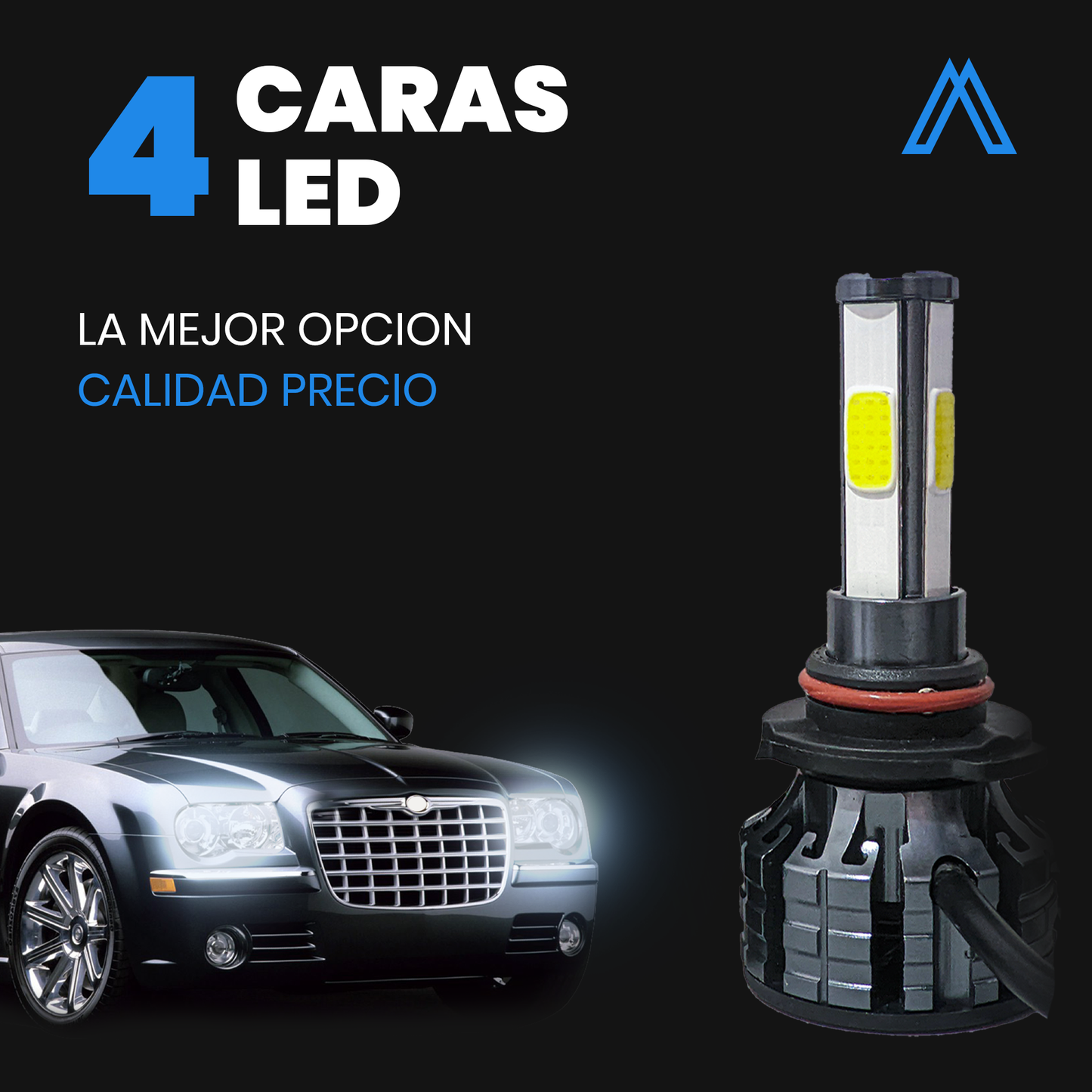 Kit de Focos Led de 4 Caras Para Faro Principal Luz Para Carro