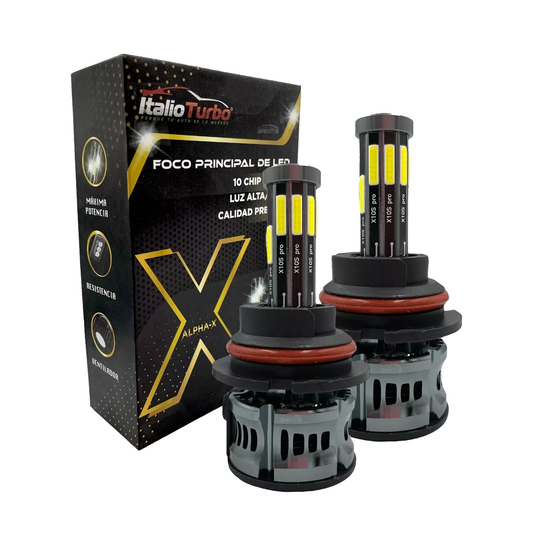 Kit Focos 10 caras Italio Turbo Alpha-X Luz Para Faro Principal