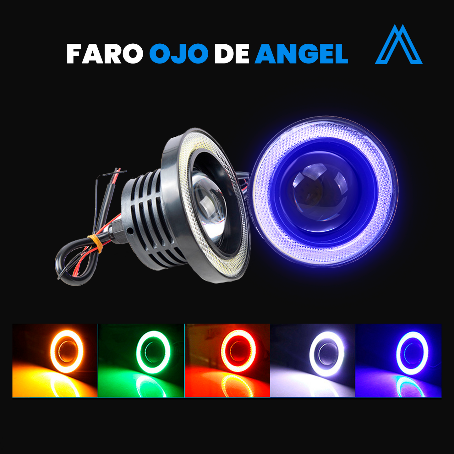 Juego Faros LED Ojo de Angel Lupa