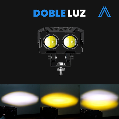 Kit de Faro 2 Lupas Cuadrado Doble Luz Para Auto Moto